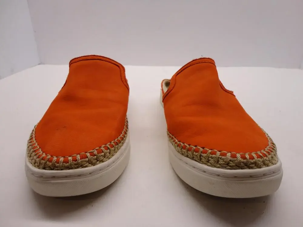 UGG Shoes Womens Size 8 Orange Leather Slip-On Espadrille Flats Casual 1010102